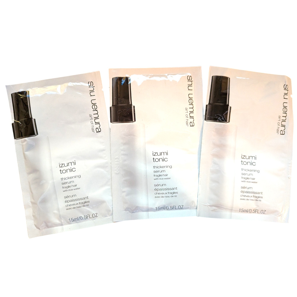 3x Shu Uemura Izumi Tonic Hair Thickening Serum Samples 15ml/0.5fl.oz Each B978